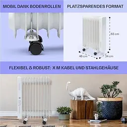 Масляний радіатор Klarstein Sanford Smart 2500 Вт (10041359) - мініатюра 5