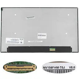 Матриця 15.6" NV156FHM-T0J touch 1920 х 1080, 40pin eDP, IPS, LED, SLIM без додаткової панелі, матова, роз'єм справа внизу для ноутбука