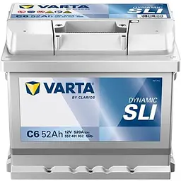 Автомобільний акумулятор Varta Silver Dynamic/SLI 52Ah Н Ев -/+ 520EN C6