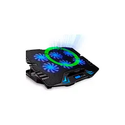 Підставка до ноутбука IceCoorel 10-17", 6*70mm 1800 RPM, 2*USB, + LCD, 365*297*30mm, Black (K8) - мініатюра 4