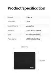Килимок для миші Ugreen LP126 Чорний 26х21см (90410) - мініатюра 7