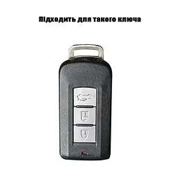Чохол ключа Mitsubishi чорний+золота окантовка TPU - мініатюра 3