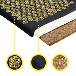Килимок акупунктурний 4FIZJO Eco Mat Аплікатор Кузнєцова з подушкою 68 x 42 см Black/Gold 4FJ0179 (P-5907739311566) - мініатюра 3