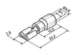 Конектори плоскі з ізоляцією FDD1,25-250 червоні 100 шт. АСКО-УКРЕМ (A0060020010) - мініатюра 4