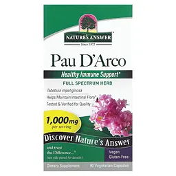 Кора Мурашиного дерева Nature's Answer Pau D'Arco 1000 мг 90 вегетаріанських капсул - мініатюра 2