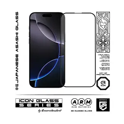 Захисне 3D скло для Apple iPhone 16 Pro Max, Icon 3D, загартоване, 9H, загартоване скло, повне проклеювання, протиударне, глянсове з олеофобним покриттям, на весь екран, сумісне з чохлами, проста установка, ArmorStandart (ARM83514) - мініатюра 2