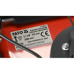 Газонокосарка бензинова YATO з приводом 1.9 кВт ширина різання Ø=41 см травозбірник-40 л (YT-85521) - мініатюра 8