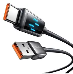 Кабель McDodo LED Display USB-A to USB-C 6A Data Cable 1.2m Black - мініатюра 2