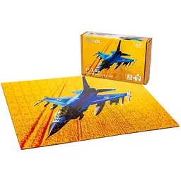 Фігурний дерев'яний пазл PuzzleOK A3 F16 Fighting Falcon 176 елементів PuzA3-02023  - мініатюра 2