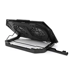 Підставка для ноутбука IceCoorel N10, 10-18", 2*125mm 1400±10% RPM, корпус пластик+алюміній, 2xUSB 2.0+LCD display+підставка для мобільного телефону - мініатюра 2