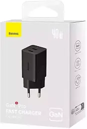 Мережевий зарядний пристрій Baseus GaN5 Pro Fast Charger 2Type-C 40W CCGP180101 Black - мініатюра 5