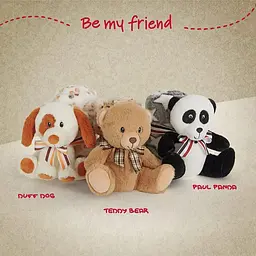 Плед Perletti Toys Paul Panda з м'якою іграшкою 120x80 см сірий/білий (P13070) - мініатюра 6