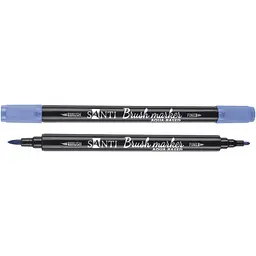 Маркер акварельний Santi Brush Marker SWB-18 берлінська блакить двосторонній 6 шт. (391074)