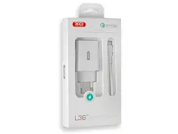 Зарядний пристрій XO L36 18 W/1USB + microUSB White