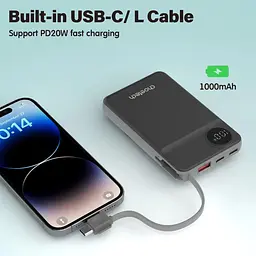 Павербанк Choetech Magnetic Wireless Black 10 000 mAh / 22.5 Вт (B695-BK) - мініатюра 7