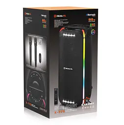 Портативна колонка бумбокс REAL-EL X775-PSS Boombox 80W Bluetooth TWS, RGB, Black - мініатюра 11