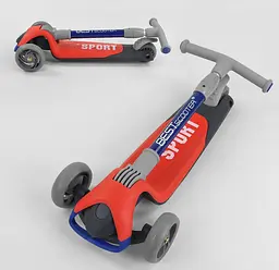 Самокат Best Scooter 62х17х31 см Чорно-червоний 000231461 - мініатюра 3