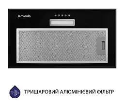 Витяжка Minola HBI 5614 BL 1000 LED повновбудована - мініатюра 4