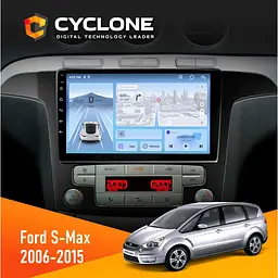 Штатна магнітола Ford S-Max 2006-2015 Climate Cyclone C9-012 4x64, DSP, 4G Cyclone (НФ-00007831)