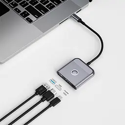 USB-Hub WIWU Traveling 3in1 USB C hub Wi-HB002 Gray (6976975616437) - мініатюра 5