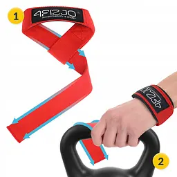 Лямки для станової тяги 4FIZJO Deadlift Straps Red (P-5905973402286) - мініатюра 4