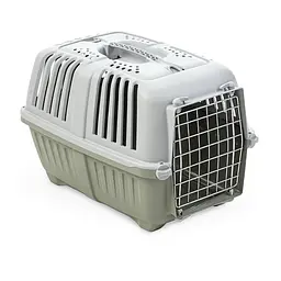 Переноска для тварин MPS Eco Pratiko 1 металеві дверцята, світло-зелена, до 10 кг, 48×31,5×33 см