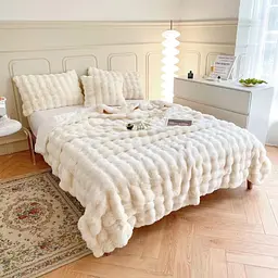 Плед Dushka Home Шиншилла Пузырь 21775 200х230 см молочный