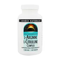 Амінокислота Source Naturals L-Аргінін L-Цитруліновий Комплекс 1000мг, 120 таблеток (SN2043)