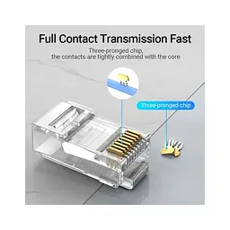 Конектор RJ45 UTP Cat.6 Modular 10 шт. Vention (IDDR0-10) - мініатюра 3