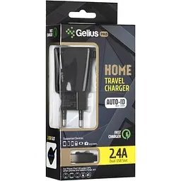 Мережевий зарядний пристрій Gelius Pro Edition Auto ID 2USB 2.4 A Black з кабелем Type-C - мініатюра 3