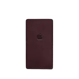 Шкіряний чохол для iPhone 12 Бордовий Crazy Horse - мініатюра 5