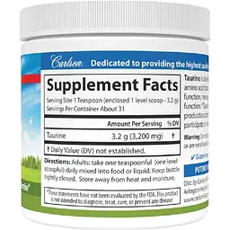 Таурін Carlson Taurine Amino Acid Powder у порошку 100 г - мініатюра 2