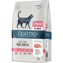 Сухий корм Quattro Cat Sterilized Salmon для стерилізованих котів з лососем 1.5 кг