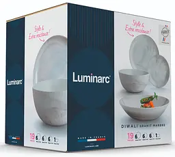 Сервіз Diwali Marble Granit, 19 предметів Luminarc kuh0016243 - мініатюра 6