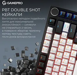 Механічна ігрова клавіатура GamePro MK-160-B MAX USB Hot-Swap Outemu Magnetic Switch Black-White - мініатюра 8