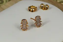 Сережки гвоздики Xuping Jewelry смайлики 10 мм золотисті