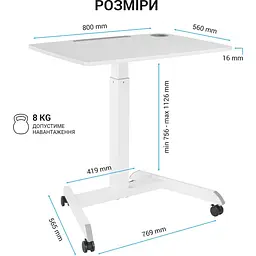 Геймерський стіл OfficePro ODM380 White (ODM380W) - мініатюра 8
