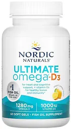 Риб'ячий жир + Д3 Nordic Naturals Ultimate Omega-D3 1000 мг 60 капсул Лимон
