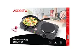 Настільна плита Ardesto ECS-J220G, Graphite, 2000W, електрична, 5 режимів, 2 конфорки, емаль, індикатор нагрівання - мініатюра 6