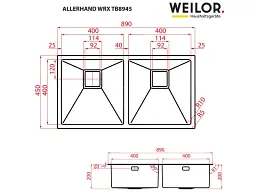 Кухонна мийка Weilor Allerhand WRX TB8945 - мініатюра 4
