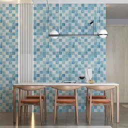 Панель стінова Sticker Wall 3D 700х700х4мм Мозаїка блакитна SW-00002009 - мініатюра 5