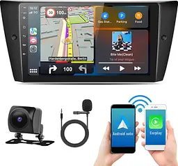 Автомобільне радіо для BMW 3er E90 E91 E92 E93 2005-2011 з CarPlay&Android Auto&Mirrolink, 9-дюймовий