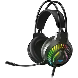 Навушники Aula S605 Wired чорний (6948391235202) RGB підсвічування дротове підключення вбудований мікрофон