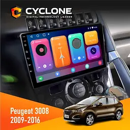 Штатна магнітола Peugeot (3008) 2009-2016 Climate Cyclone C9-001 2x32 CPL Cyclone (НФ-00002676)