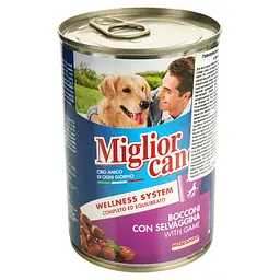 Вологий корм для собак Migliorcane шматочками дичина 405 г (1125) - мініатюра 2