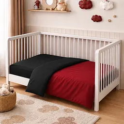 Дитяча постільна білизна MIRSON BABY фланель Black/Red 110х160см (2200012799772) - мініатюра 9