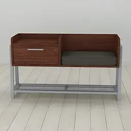 Банкетка з тумбочкою Ferrum-decor Бланка 540x1000x320 метал Сірий ДСП Венге 16 мм (FRD-105305)