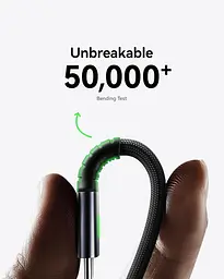 Кабель нейлоновий INIU DI-D5CC USB-C 100 Вт швидка зарядка 2 м чорний (SKU-171) - мініатюра 9
