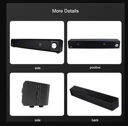 Комп'ютерна колонка Kisonli LED909 Black-Grey - мініатюра 4