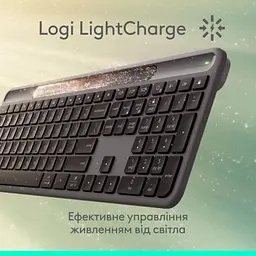 Клавіатура Logitech Slim Solar+ Bluetooth Graphite (920-013764) - мініатюра 3
